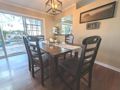 a dining room with a wooden table and chairs at 4 BR Encino Home w/ Amazing Yard, Near Everything in Encino