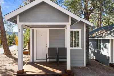 a gazebo with a table and chairs in it at Baby Bear - A delightful studio style property in the perfect central location! in Big Bear Lake
