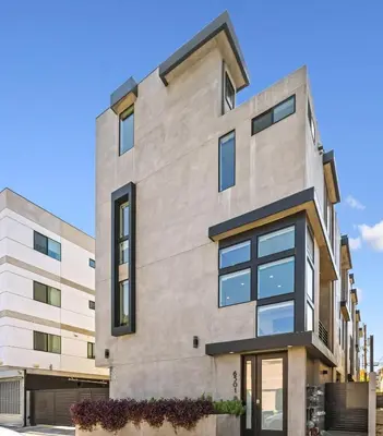 a rendering of a building with a large window at Modern Hollywood Charm in Los Angeles