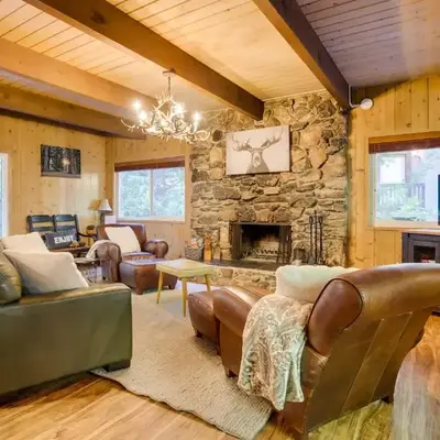 Steps to Lake Arrowhead Cabin with Full Lake Access