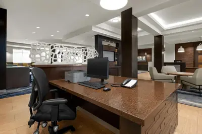 an office with a desk with a computer on it at Fairfield Inn & Suites Riverside Corona/Norco in Norco