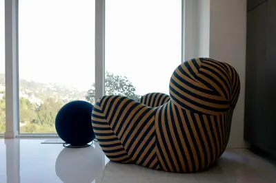 two chairs sitting on a floor in front of a window at Exclusive Hillside Hideaway-Private Room in Los Angeles