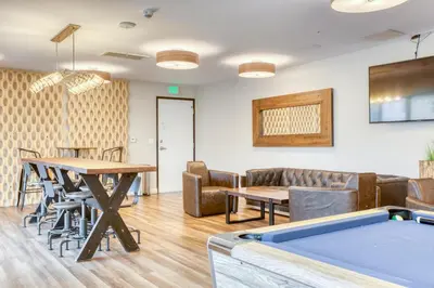 a room with a pool table and chairs at North Hollywood 1br w roof terrace nr bars LAX-1130 in Los Angeles