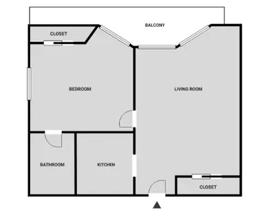 a black and white floor plan of a house at Westwood 1br close to UCLA LAX-1141 in Los Angeles