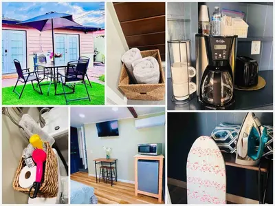 a collage of pictures of a kitchen and a house at Bonito descanso LAX 10 min SOFI 5 min in Hawthorne