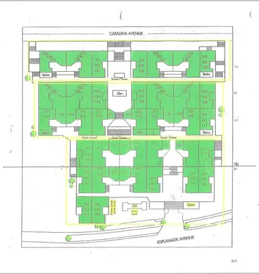 a floor plan of a building with plans at Redondo Beach 1BR w Pool Gym nr Beach LAX-398 in Redondo Beach