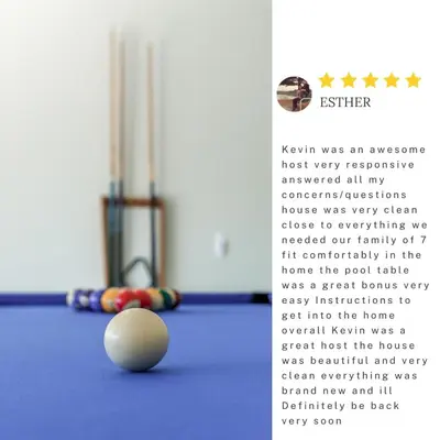 a picture of a pool table with a ball at Charming Disneyland Retreat - Sleeps up to 12 w Game Room, Pool Table, EV w King Bed in Midway City