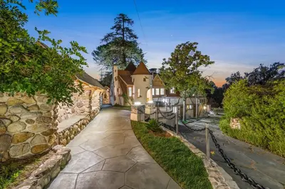 a stone path in front of a house at The Magic Castle (Unit5) - Six Flags in Newhall
