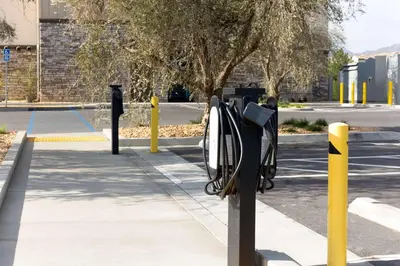 a row of parking meters on a street at Hampton Inn & Suites Porter Ranch Los Angeles in Deer Lake Highlands