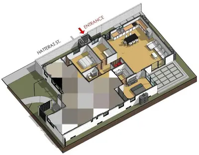 a drawing of a floor plan of a house at LA Home near Universal Studios and Hollywood in Los Angeles