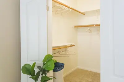 a walk in closet with a potted plant at Sunny Living l Walk to the Marina in Los Angeles