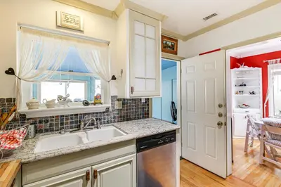 a kitchen with a sink and a window at Gardena Vacation Rental 5 Mi to Manhattan Beach! in Gardena