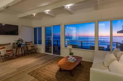 a living room with a view of the ocean at Malibu Best Kept Secret in Malibu