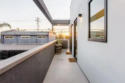 a view from the hallway of a house with a balcony at Cozy Luxerius 1 bed Loft Venice in Los Angeles