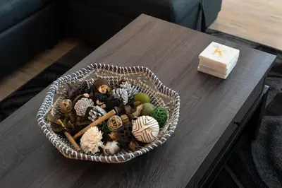a basket filled with mushrooms on a table at Comfy Apt with pool & hot tub in downtown LA' in Los Angeles