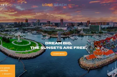 a website homepage of a city with a harbor at Urban Farm House +Hot Tub+Pool in Long Beach