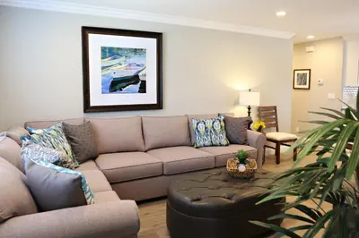 a living room with a couch and a table at Destination #37 in Fullerton