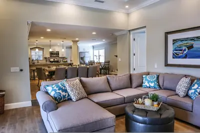 a living room with a couch and a table at Destination #35 in Anaheim
