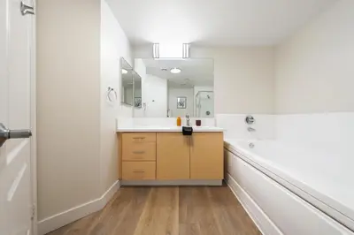 a bathroom with a sink and a mirror at The Blossom-Modern 1BR Getaway in Marina Walk to Water&Restaurants in Los Angeles