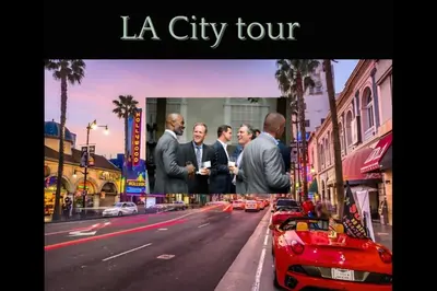 a group of men in suits standing on a city street at Beverly Hills Midle City 1 br Apt with Parking 202 in Los Angeles