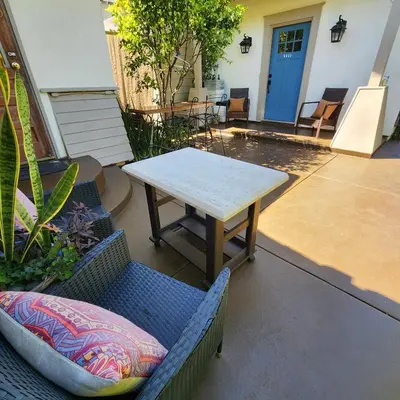 a table and chairs sitting on a patio at Luxury 2 bed 1 bath in Torrance