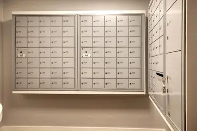 a closet with a lot of lockers at Pasadena 1BR w gym pool nr Colorado Ave LAX-861 in Pasadena