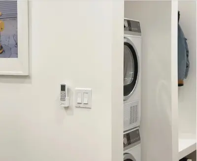 a washer and dryer sitting in a room at New York Style 1bed 1bath West Hollywood in Los Angeles