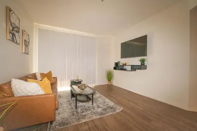 a living room with a couch and a table at 2 bed in Marina Del Rey- Flash holiday deal! in Los Angeles