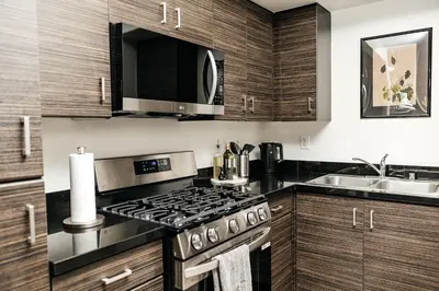 a kitchen with a stove and a sink at Central Quality 2 BD Apartment in Los Angeles