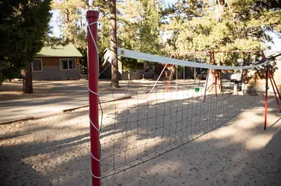 a volley ball net in a park at Little pines #102 in Big Bear Lake