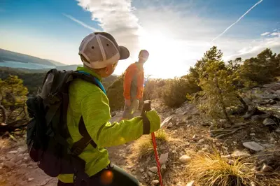 two people standing on the top of a mountain at Ski time getaway #1848 in Big Bear Lake