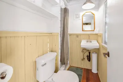 a bathroom with a toilet and a sink at Pines 23 #1438 in Big Bear Lake