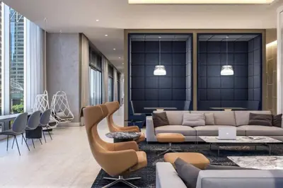 a living room with a couch and chairs at Epitome of Luxury Condo in DTLA in Los Angeles