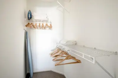 a white shelf in a white wall at Brentwood Studio w Pool nr UCLA Whole Foods LAX-290 in Los Angeles