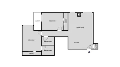 a floor plan of a house at Blueground Hollywood gym near Walk of Fame LAX-1217 in Los Angeles