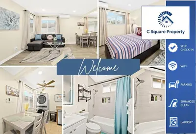 a collage of photos of a bedroom and a living room at Elegant Exclusive Escape In Downtown Los Angeles in Alhambra