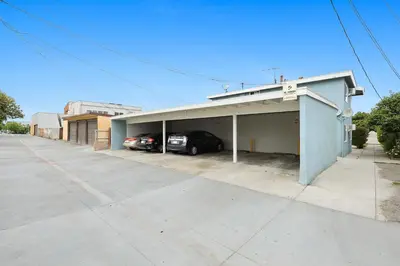 a garage with a car parked in it at Elegant Exclusive Escape In Downtown Los Angeles in Alhambra