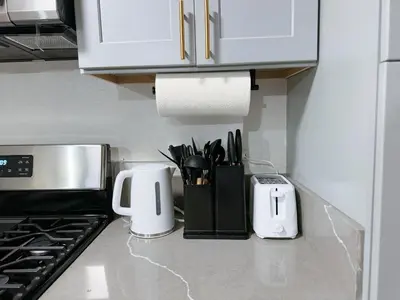 a kitchen counter with utensils in a holder at Cozy 2B1B Apt Prime Location Newly Remodeled in Alhambra