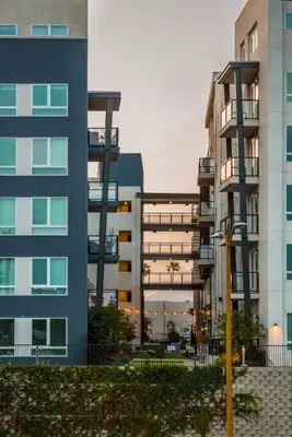 two tall buildings next to each other in a city at Modern and Lavish apartment in Glendale