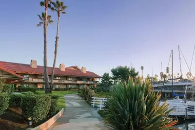 a resort with palm trees and a marina at Beautiful Resort in Harbortown Point ST near Marina Park in Ventura