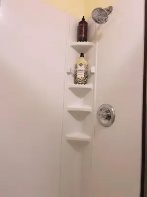 a bathroom door with a bottle sitting on a shelf at private & Quiet unit D Bed & bath in Rosemead