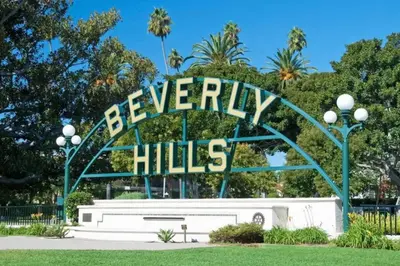 a large sign that reads beverly hills at Luxury 4 bedroom house Los Angeles in Castaic Junction