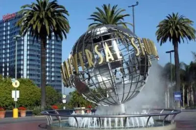 a large metal ball in the middle of a city at Spacious and Modern 3 bedroom 2 unit in Los Angeles