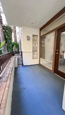 a house with a lot of blue paint on the floor at Modern Apartment in Trendy Area in Los Angeles
