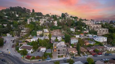 an aerial view of a city with houses at Unique Home with Stunning Views in the Heart of Los Angeles, CA, Silverlake! in Los Angeles