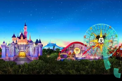 a castle with a carnival and a ferris wheel at 22ppl Garage Parking Btw Disney Hollywood Monterey Park Chinatown in Monterey Park