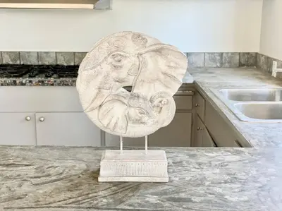 a sculpture of an elephant on a counter in a kitchen at Sunset Hilltop Flat in Los Angeles