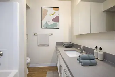 a bathroom with a sink and a toilet at Beautiful Getaway Near Venice in Los Angeles