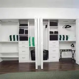 a room with white shelves and white cabinets at Los Angeles, CA Near Malibu - Pool in Los Angeles