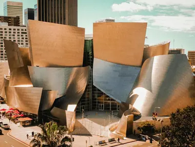 a view of a building in a city at Urban 1-bedroom Apartment in Los Angeles
